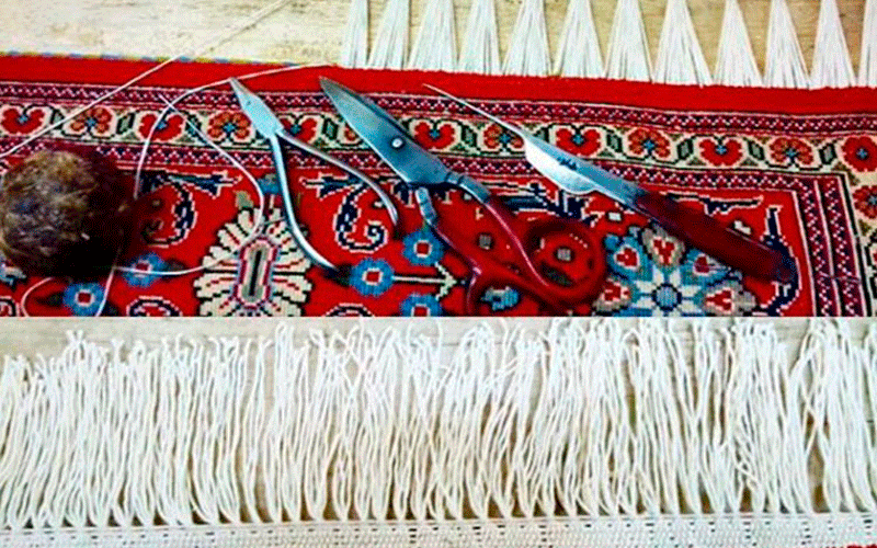 ریشه بافی فرش در منیریه